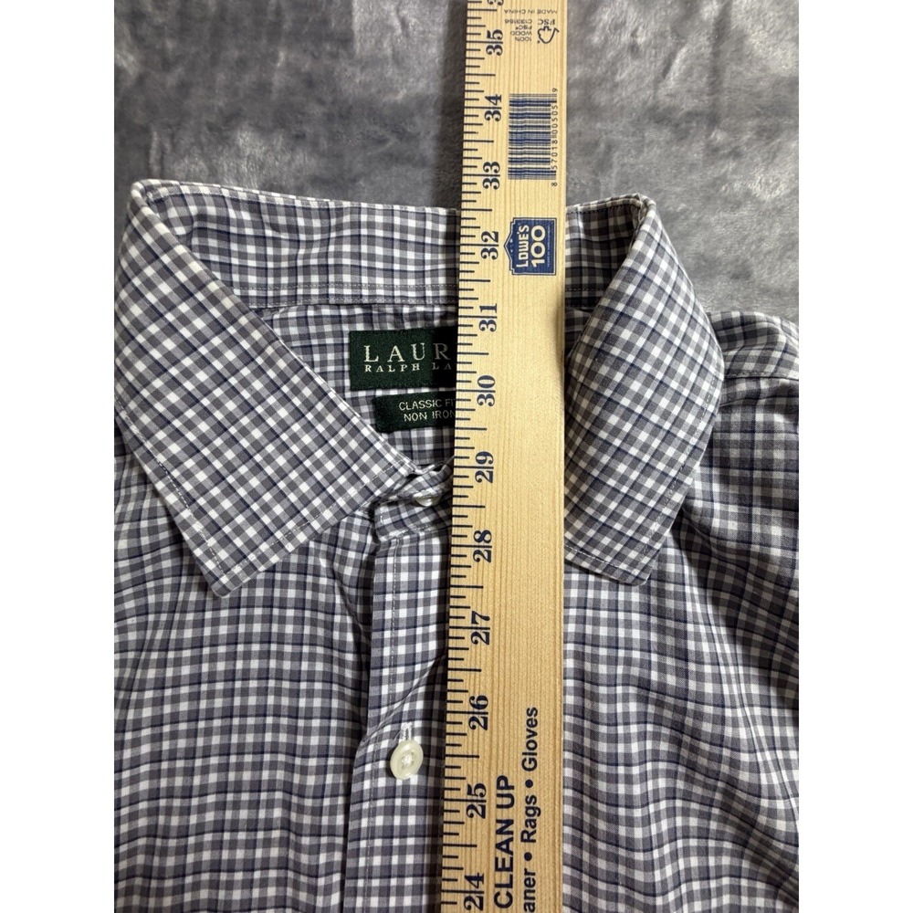 Lauren Ralph Lauren Classic Fit Button Down Dress Shirt Checker Size 16.5 34/35 - Picture 3 of 5